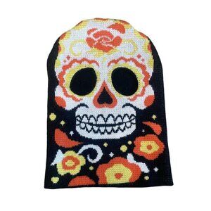 Sugar Skull Winter Beanie Cap-Brand Ski Mask Face Covering Halloween Costume